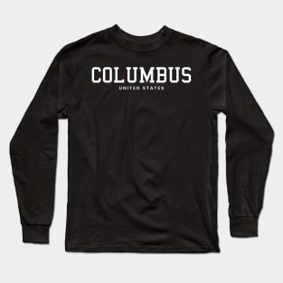 Columbus City United States Vintage Minimalist Columbus City State Name Sport Design Tees Long Sleeve T-Shirt